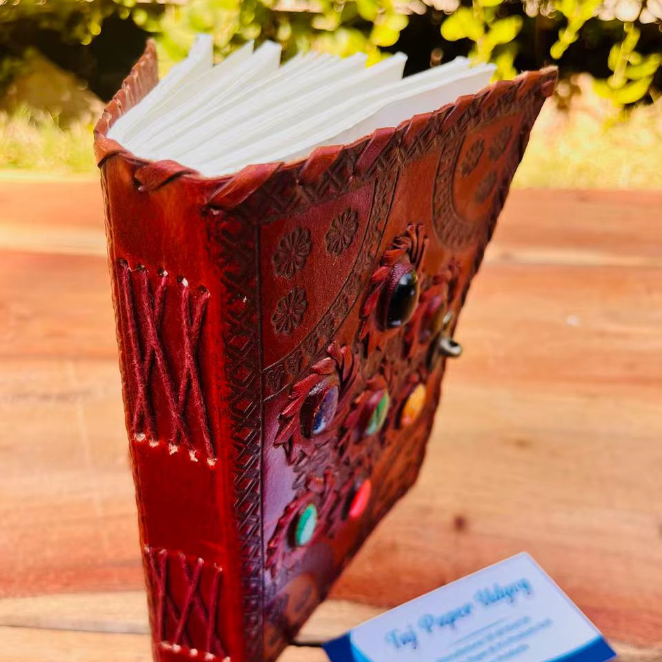 Exclusively Handmade Eco-Friendly Sketchbook 5 Colorful Stone Journal Notebook Custom Size Paper Cover Wholesale Available