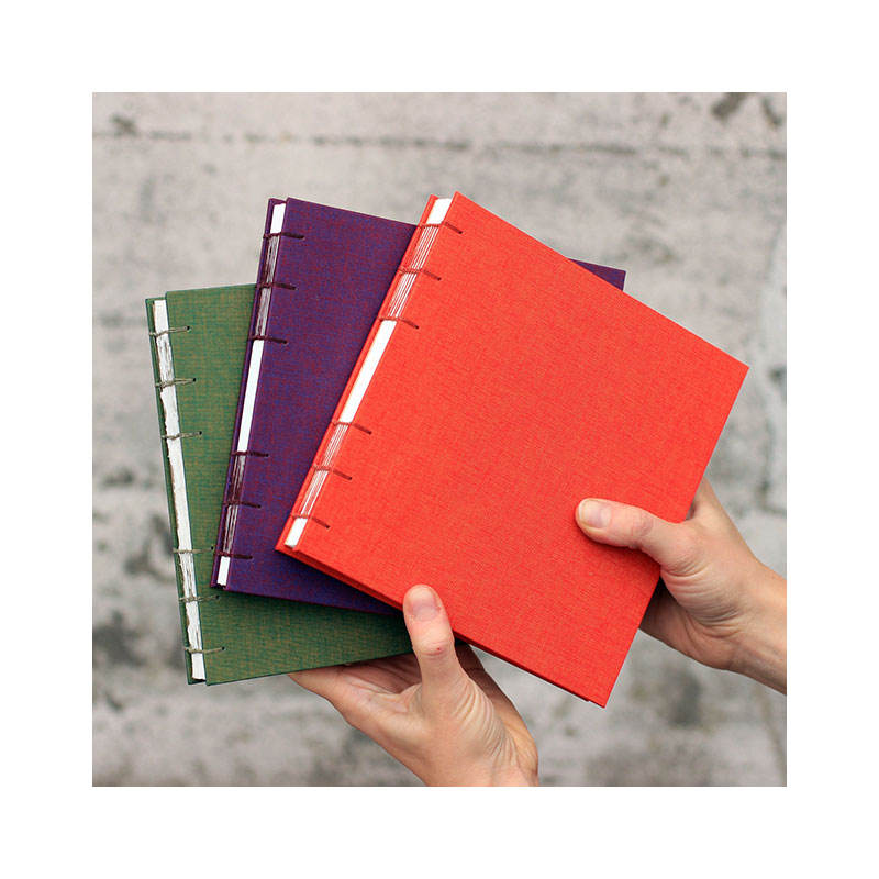 Custom Printed Hardcover Black PU Leather Square 8*8 Inches Watercolor Blank Sketchbook for Drawing
