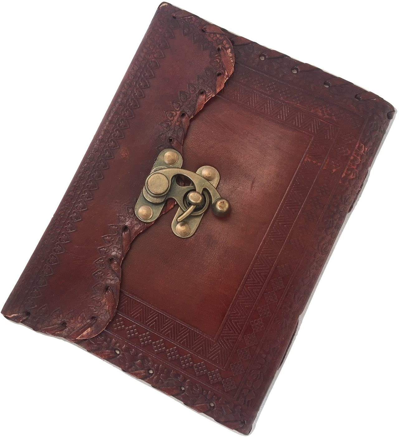 Wholesale Rustic Charm With Hand Cut Front Flap and Decorative Leather Strings Stitching on the Spine Journal