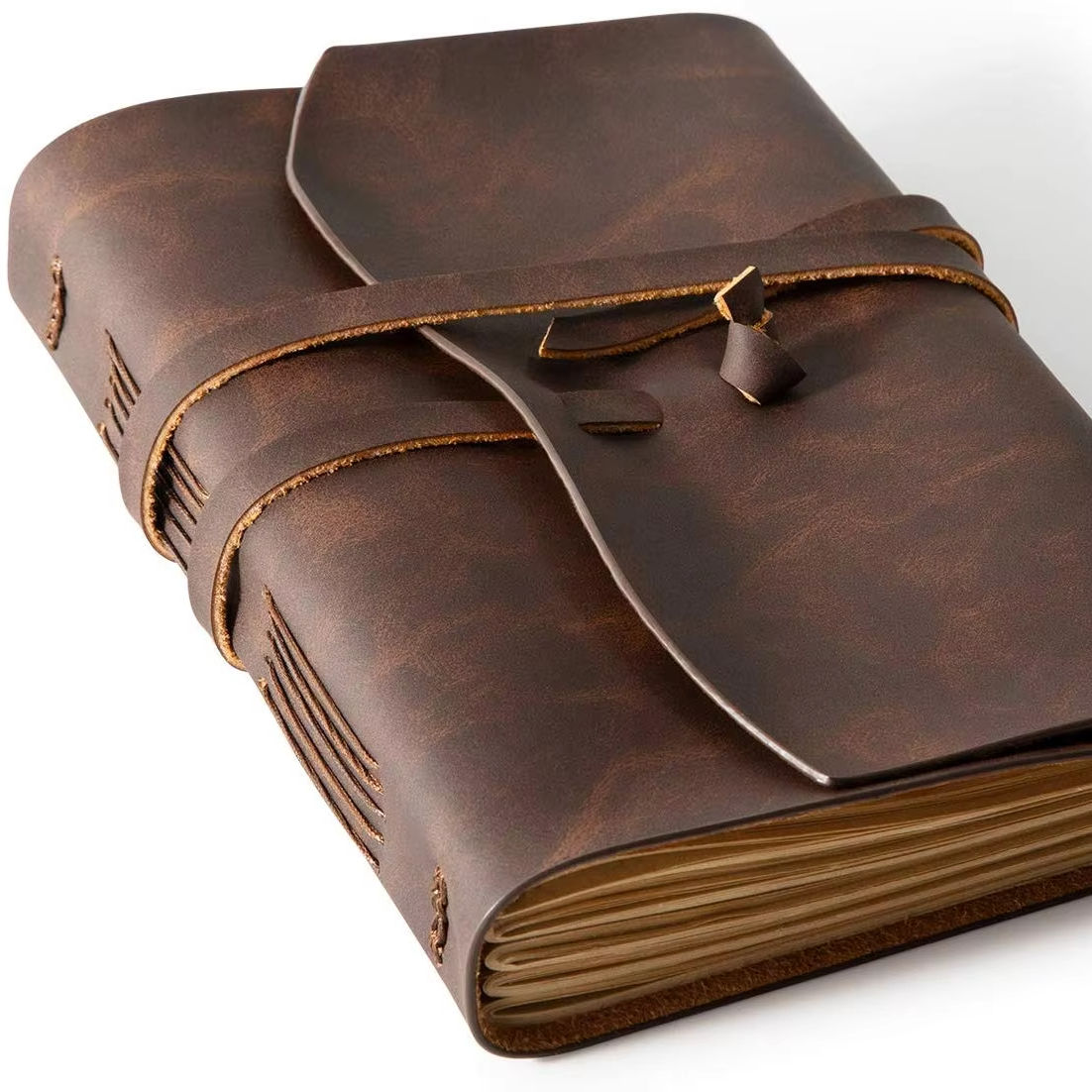 Custom A5 32K Brown Plain Kraft Cover Notebook Nude Binding Blank Graffiti Sketch Book
