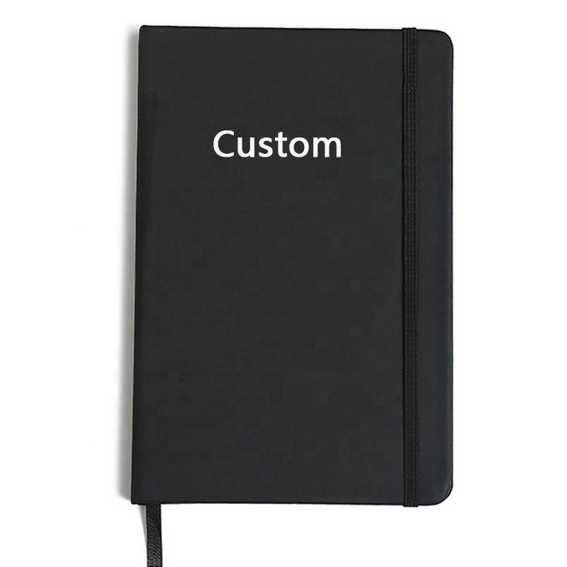 Office School Supplier A5 PU Leather Diary Custom Logo Hardcover Writing Journal Notebook With Elastic Band