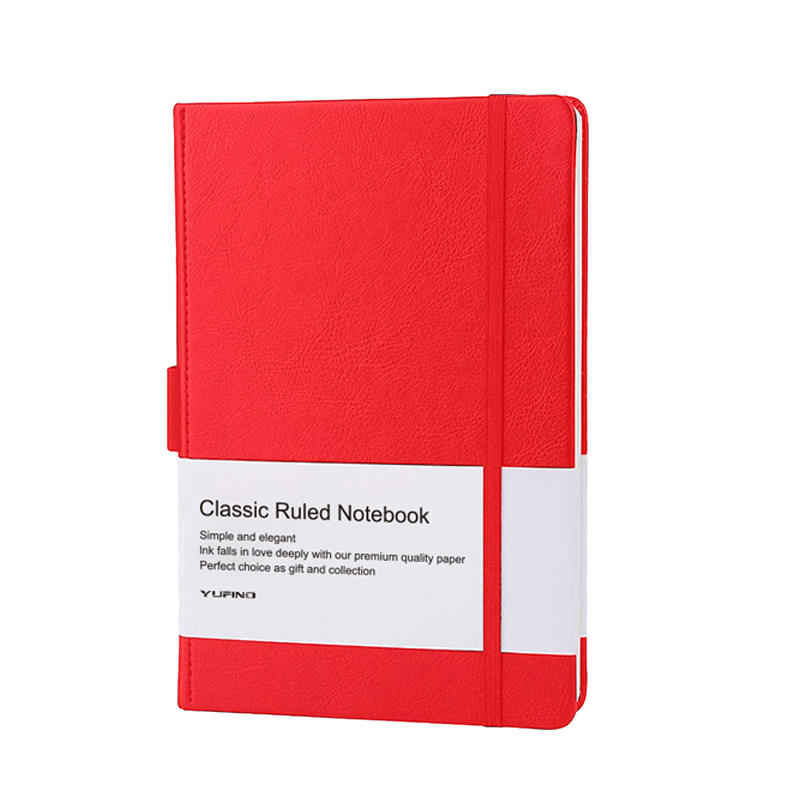 Branded Logo Grey Dark Greed Red Leather Hardcover Notebook Diary With Gift Box Package Luxury Journal Pen USB Box Case Suit