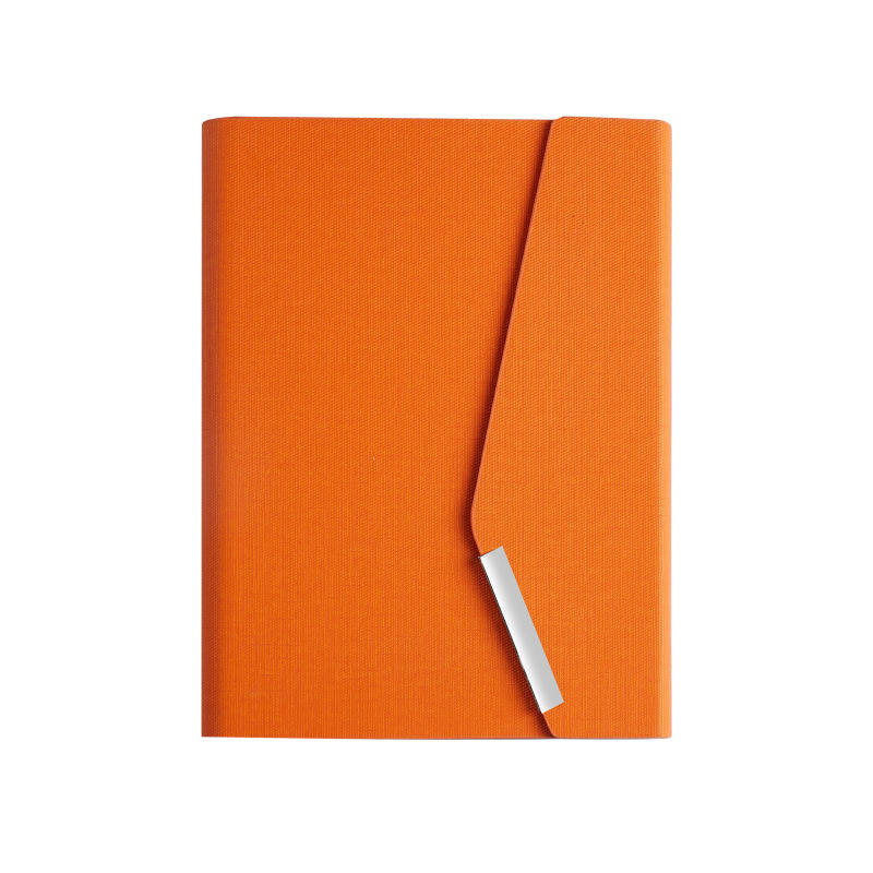 A5 Ring Binder Magnetic Office Organizer Notebook Folio Cover Easy Writing with Metal Buckle Leather Sheets Pu Leather ZJ-LE42