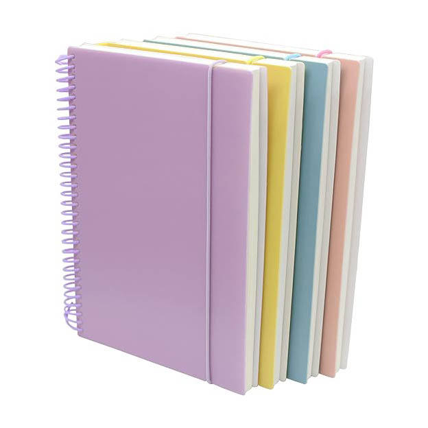 Wholesale Purple Note Book O Wire Spiral Journal Hard Notebook With Custom Logo