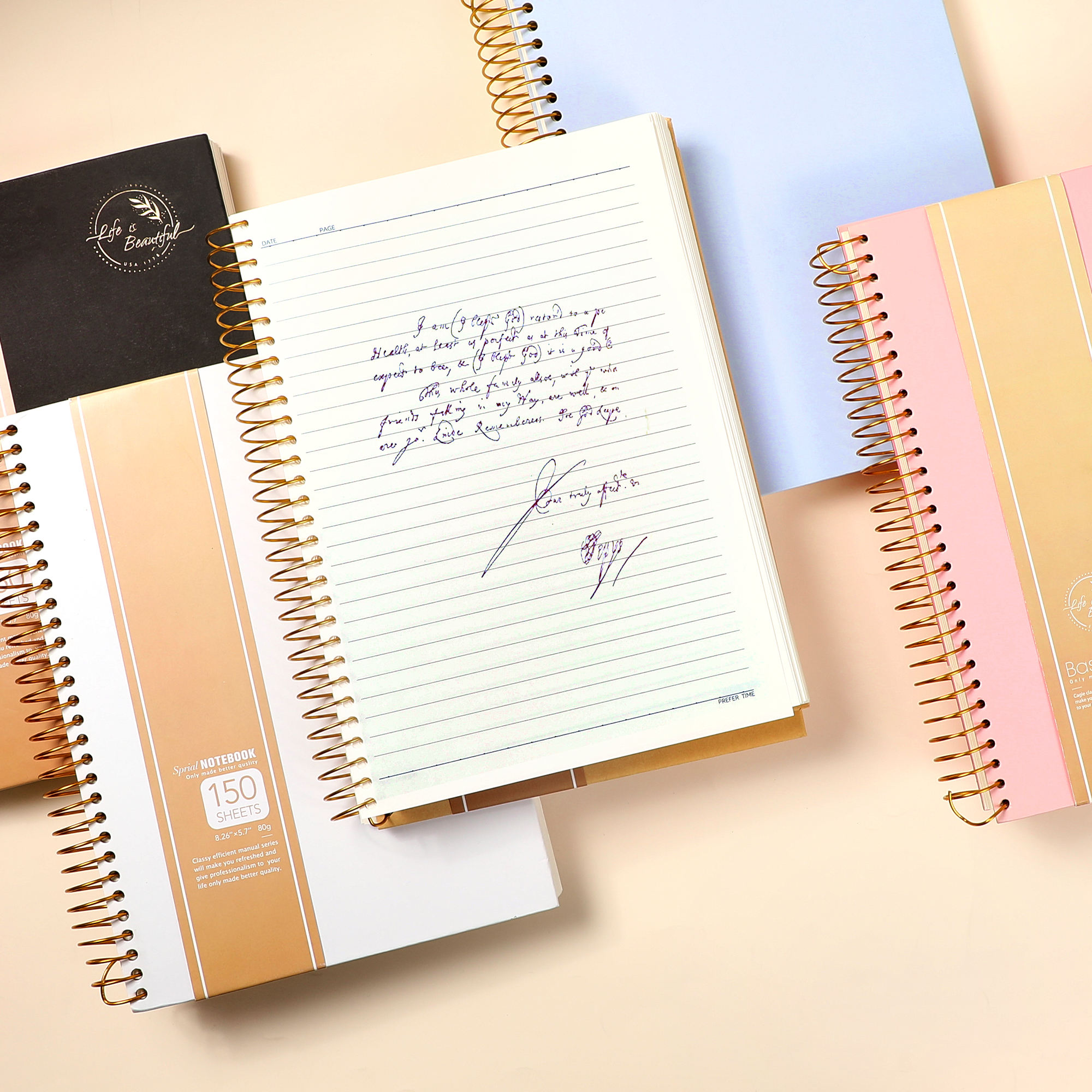 7*10 B5 Spiral Notebook Hardcover Ready to Ship Spiral Notebook College Ruled Thick Notebook for Students Journal