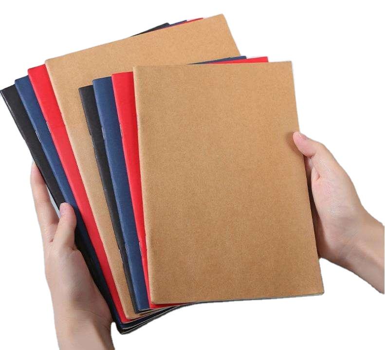 Custom Classic Brown Soft Cover Pu Leather Journal School Single Line Notebook