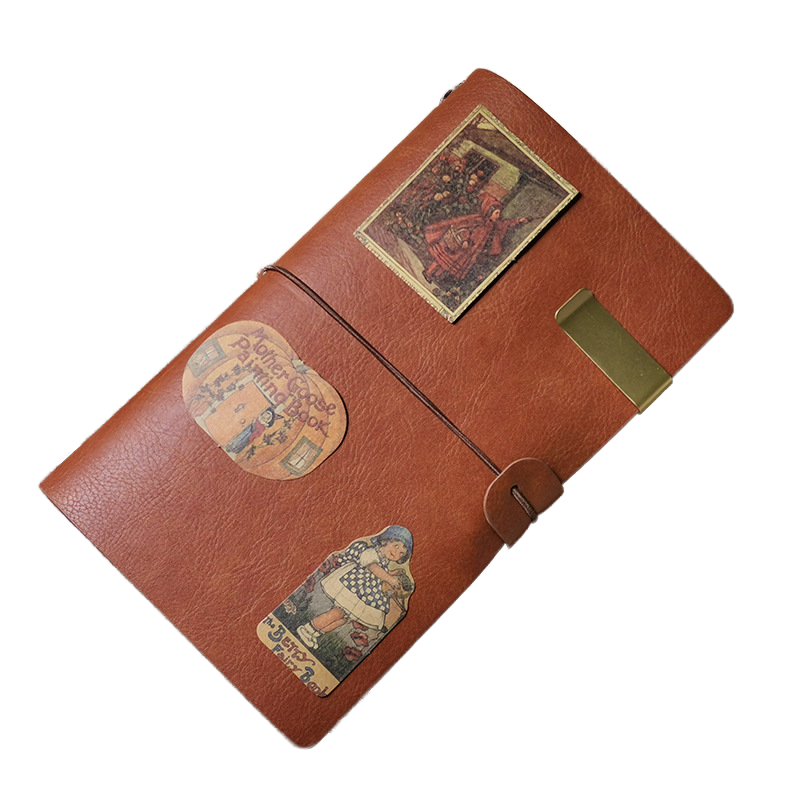 A4 Refillable Leather Journal 4 Ring Binder Leather Soft Journal Cover With Papers Travel Custom Notebook CF9077