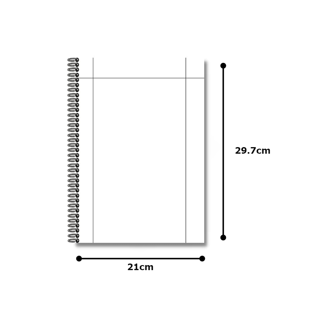 Wholesale Custom Notebook Spiral Answer Writing Booklet UNRULED A4 Notebook 200 Sheets Libreta