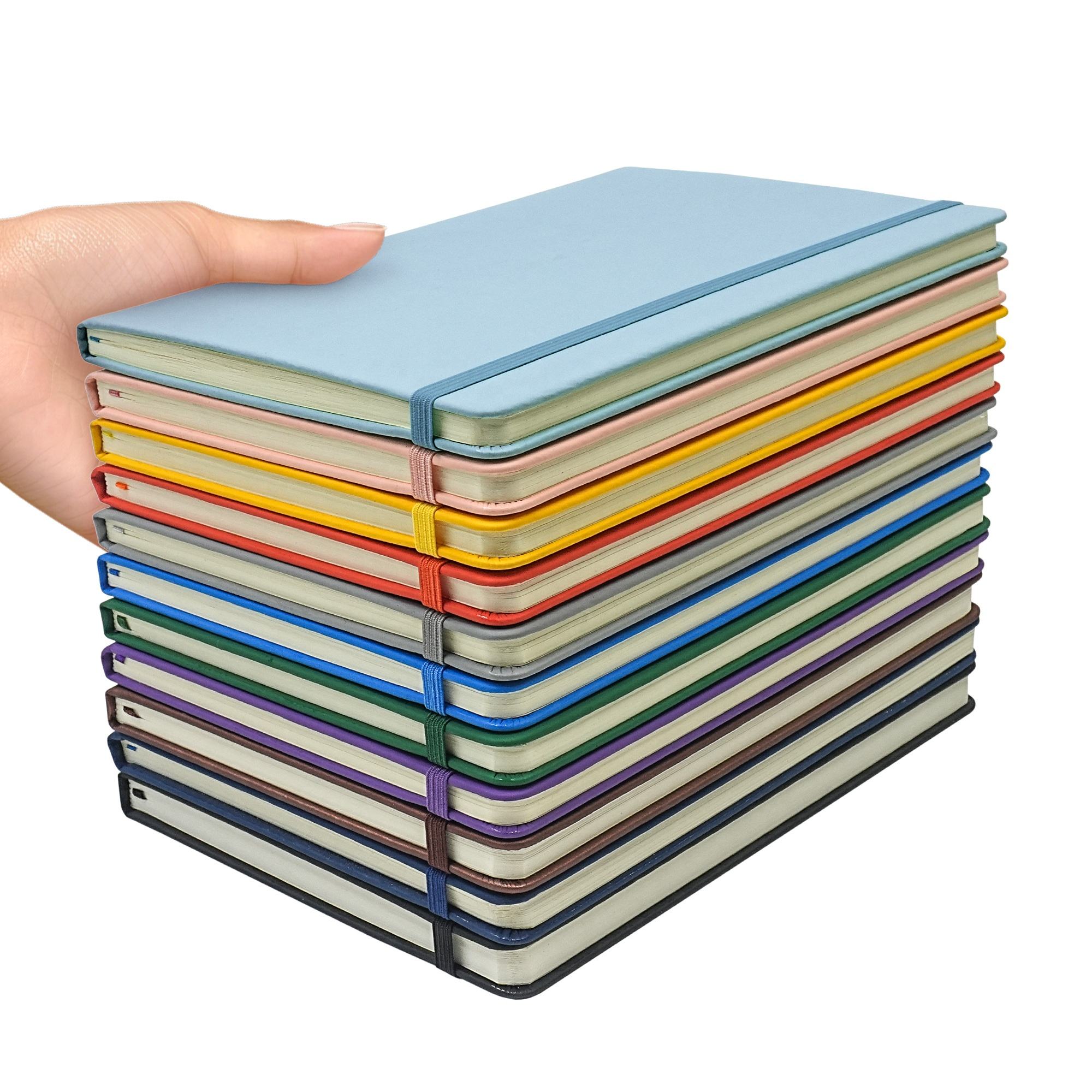 Promotion Pu Leather Journal 8.45 X 5.7" Cheap Price Lined Dotted Grid Printing Blank Hardcover Notebook Diary with Elastic Band