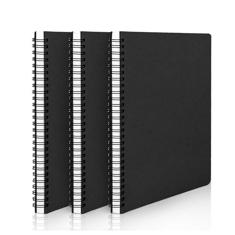 2025 Eco-Friendly Premium A5 Double Wire O Spiral Binding Notebook 100 Sheet Journal with Logo Pen Paper Cover Diary Note Book