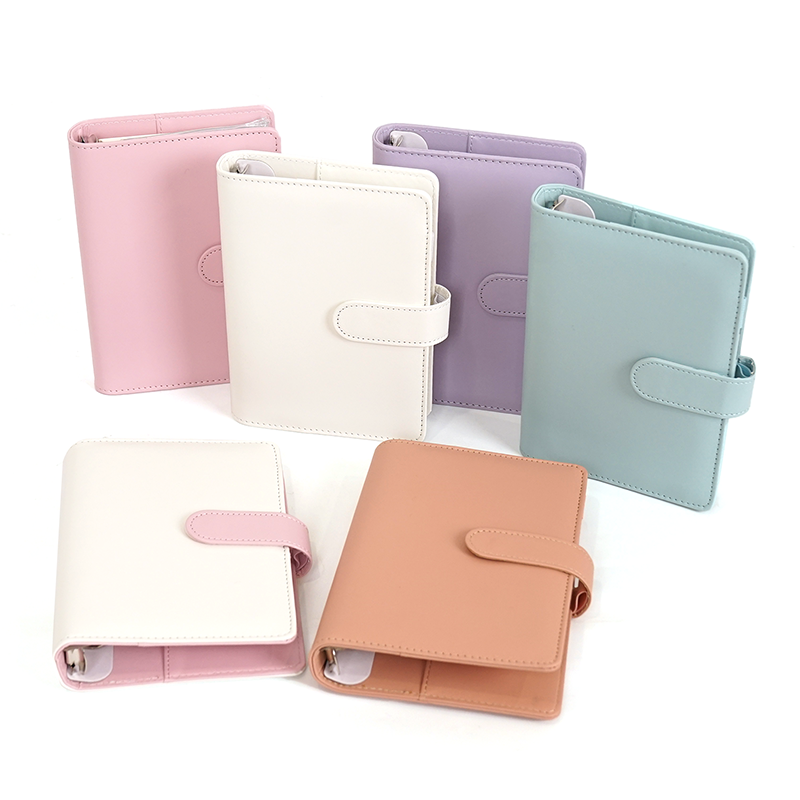 A5 A6 Binder Ring Bound Planner Cover Custom Pu Leather Budget Binder Office Supplies With Buckle Notebook