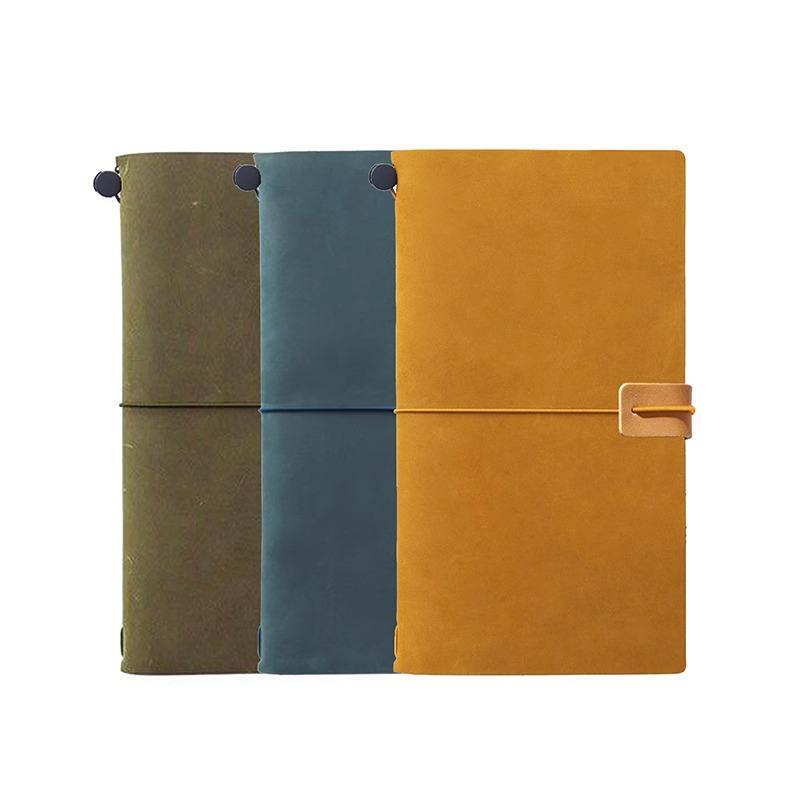 High Quality Vintage Leather Cover Journal With 2 Notepads Embossed PU Leather Diary Refillable Travel Diary Writing Journal