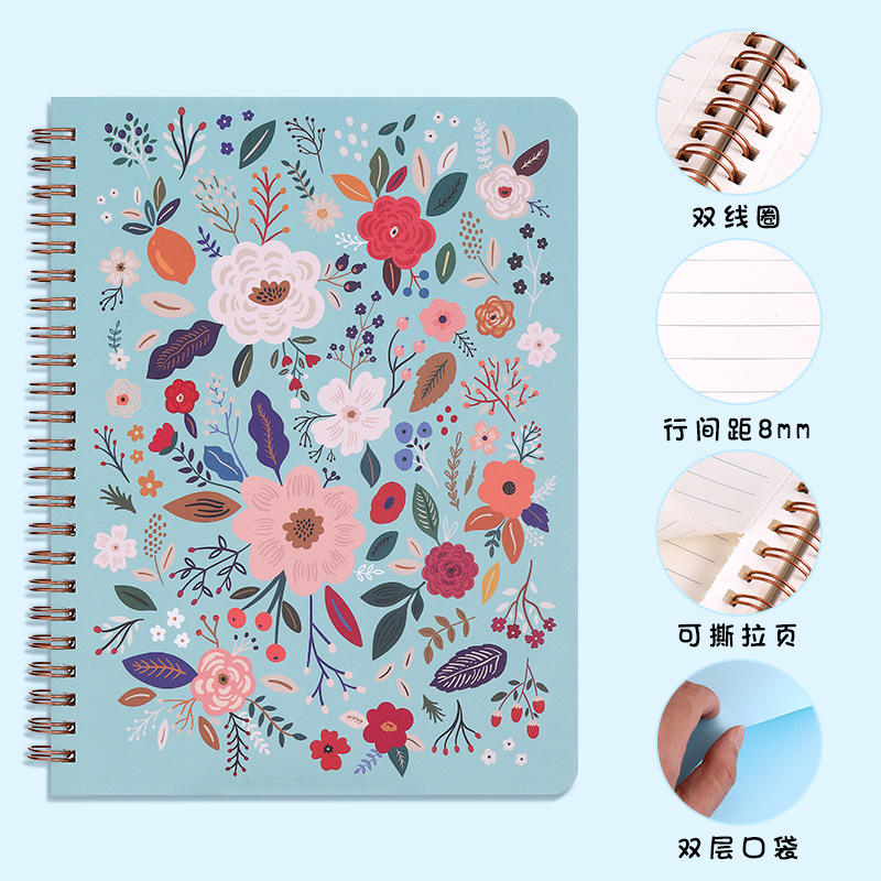 B5 Aesthetic Ruled Journal Hard Cover Journal Notebook Custom Printed Spiral Notebooks Stationary for School Office