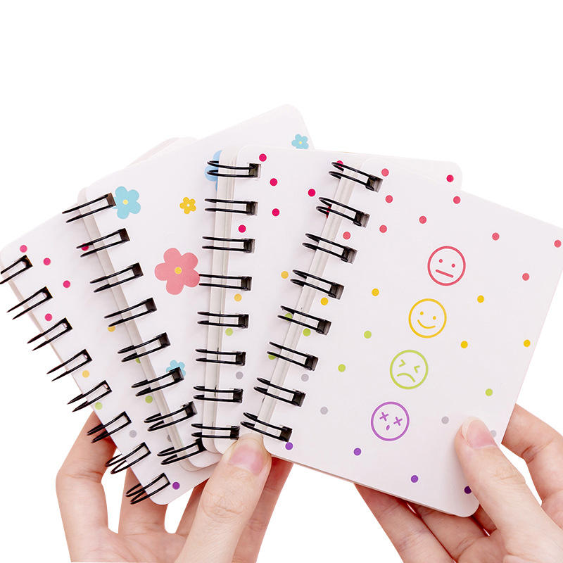 Wholesale School A7 Pocket Size Blank Paper Kids Diary Spiral Cute Small Notebook