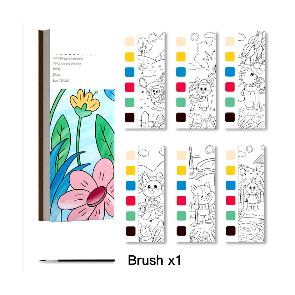 Wholesale Learning Painting Cartoon With Watercolor Brush Children's Coloring Animal Anime Drawing Book