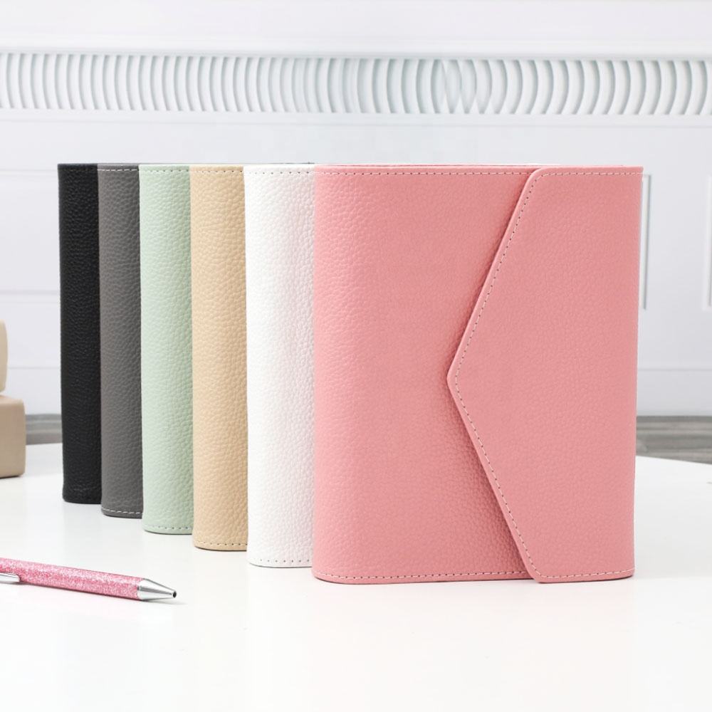 3-Ring Cowhide A5 Binder Fit 3 Hole Letter Size Binder for 5.5" X 8.5" Paper Genuine Leather Portfolio Notebook Cover