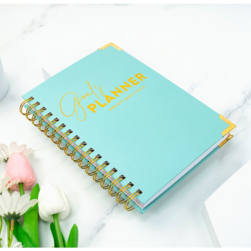 Best Seller Thick Hardcover Spiral Notebook 8.5''*11'' A4 Notebooks College Ruled 100 GSM Lined Paper Green Journals for Gift