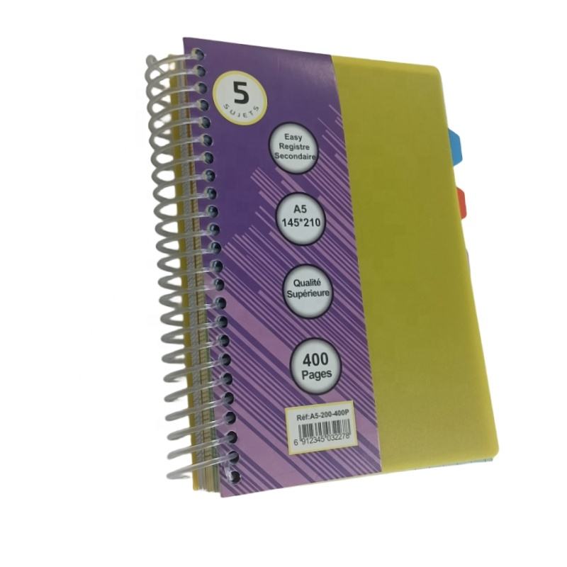 High Quality Subject Double Wire Notebook Spiral Customize logo Printing Perforated College Ruled School Journals A4