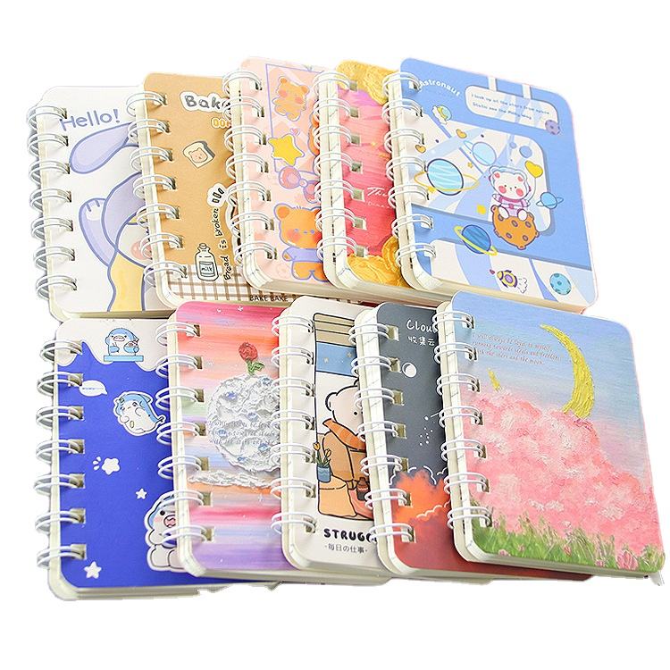 CHXN A7 Coil Notebook Cute Stationery Student Diary Mini Portable Office Notebook Material Notepad Gift Paper Spiral Binding HX