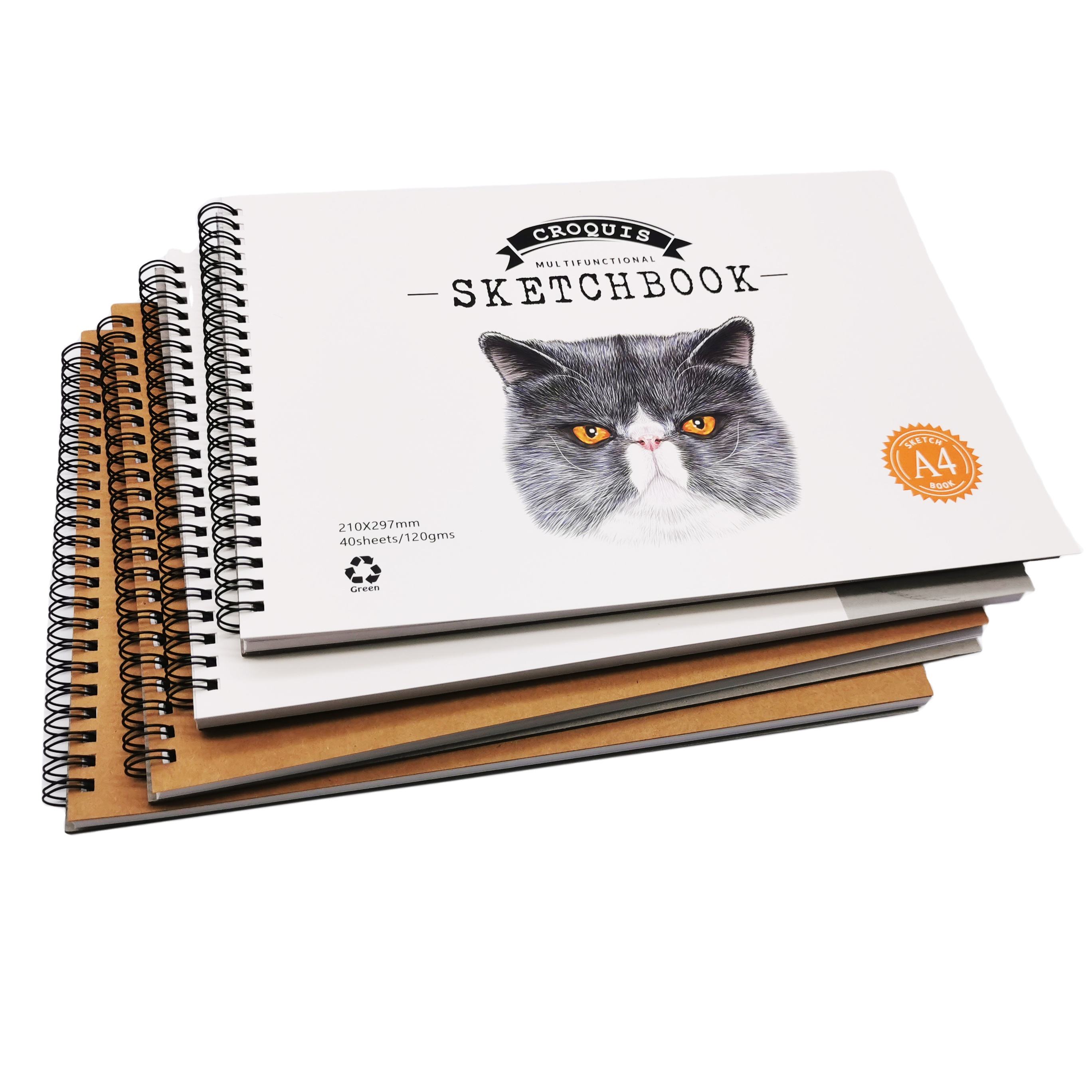 A3 A4 Glue & Spiral Binding/bag Packed Mark Pen Blank Pages Sketch Paper Book