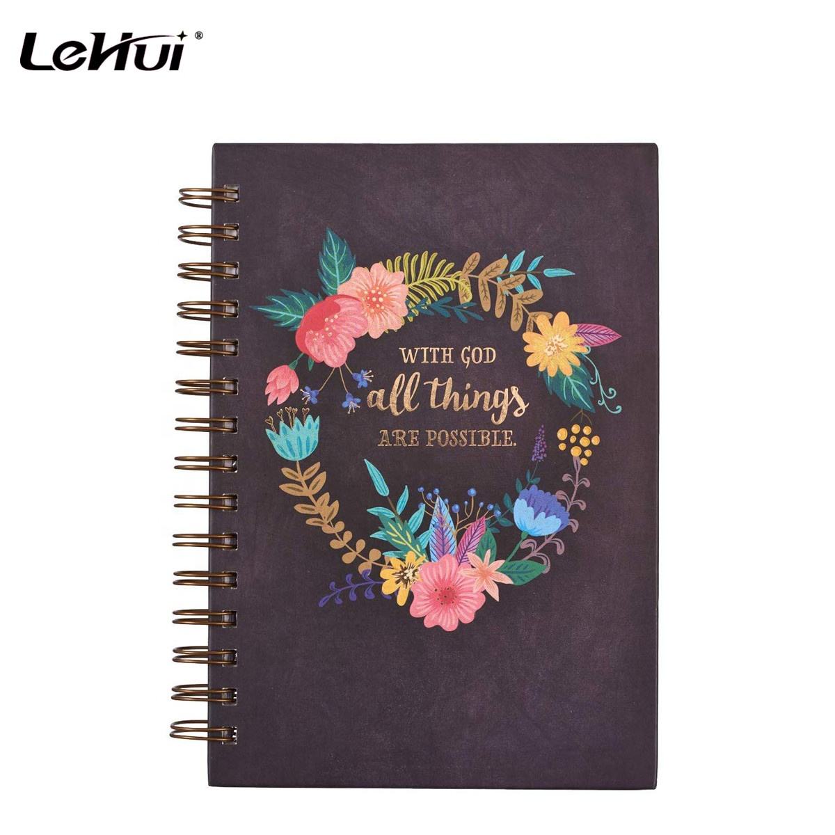 2023 Custom Design 6 X 8.25 Inch Christian Art Gifts Large Hardcover Inspirational Wire Bound Spiral Notebook