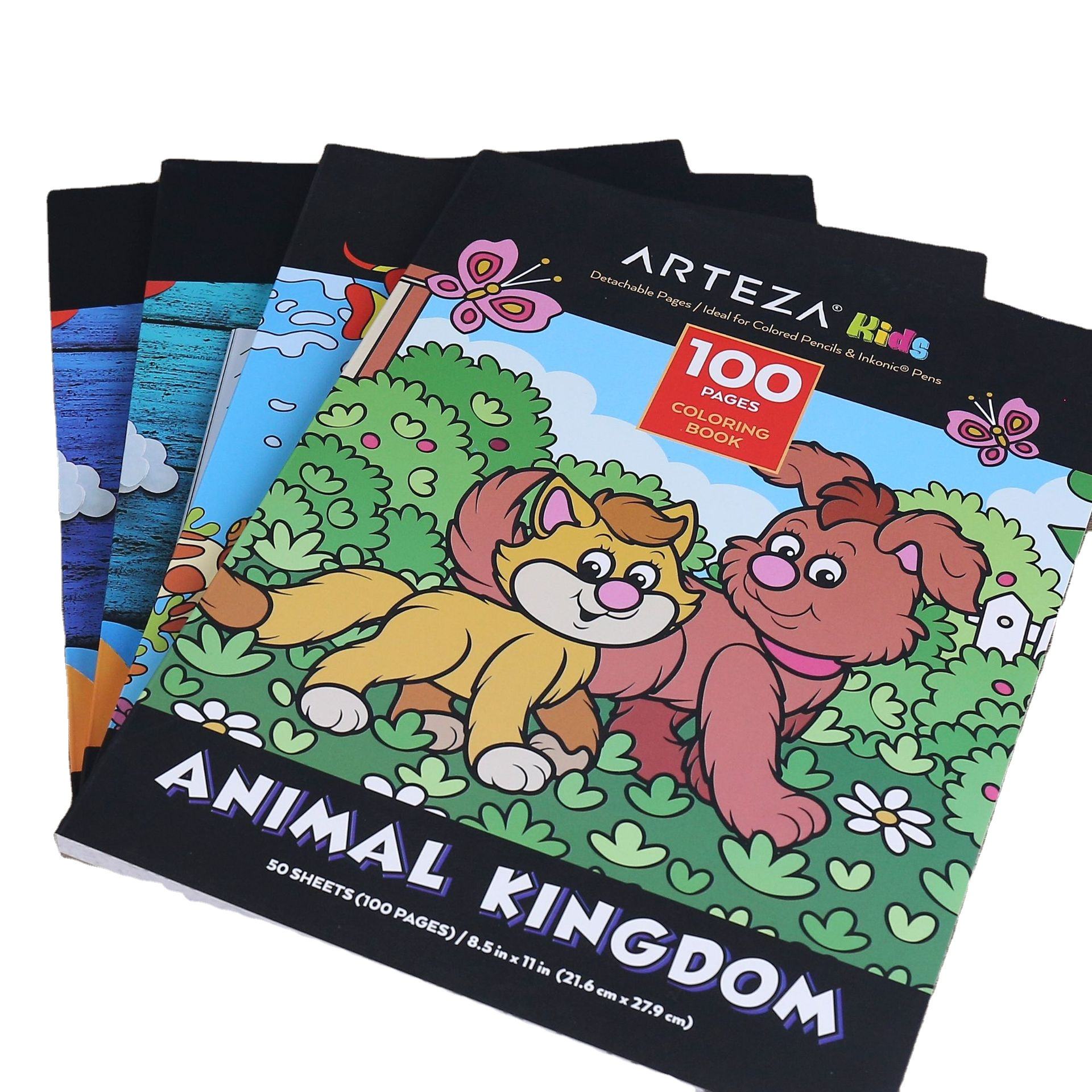 Glitter Kids Coloring Graffiti Book 8.5*11inches Detachable 100 Pages Activity Book for Fun & Education Ideal for Colored Pencil