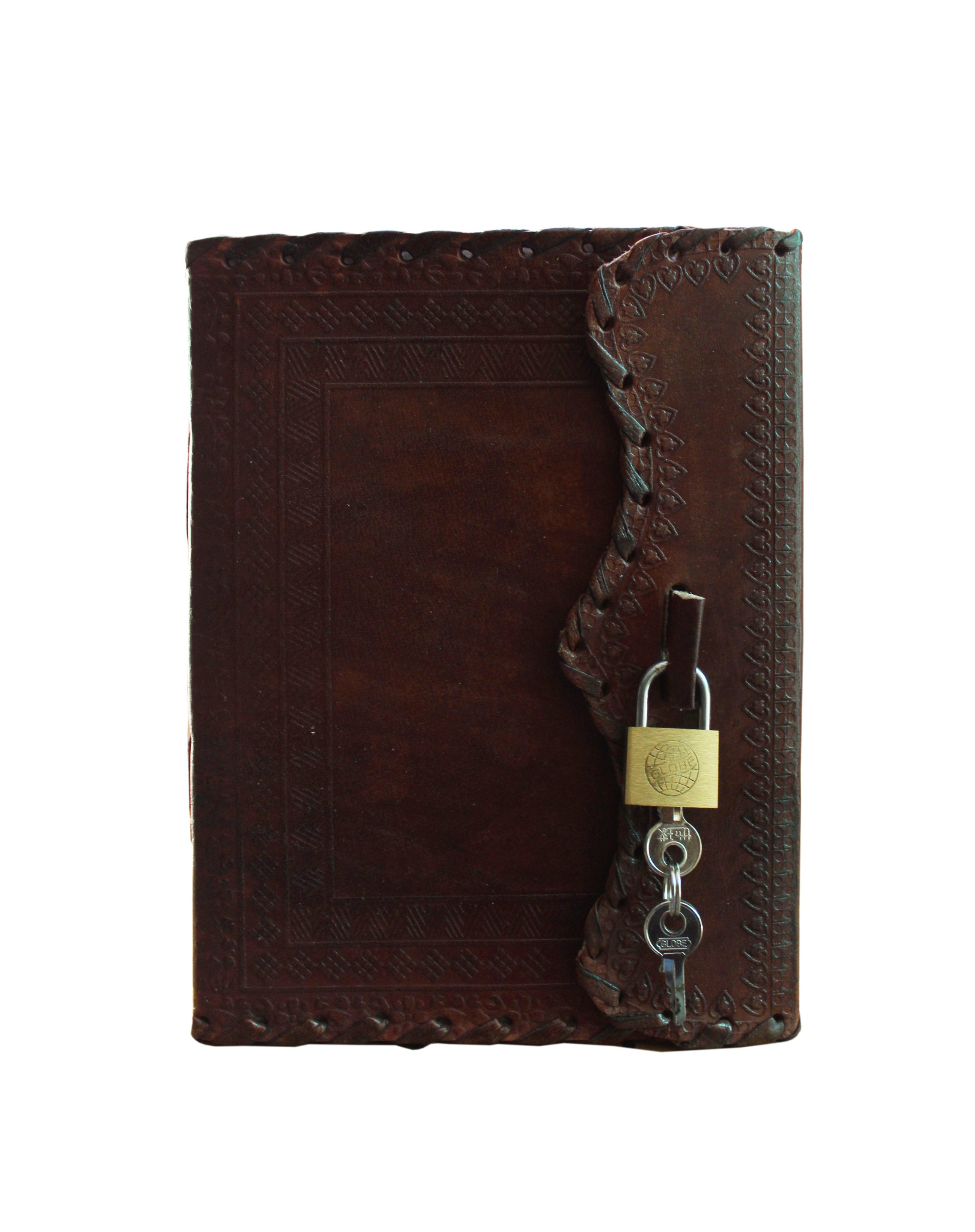 Brown Color High Quality Leather Side Stitch With Real Mini Lock With Two Key Attractive 7x5 Diary Notebooks Sketchbook Travel