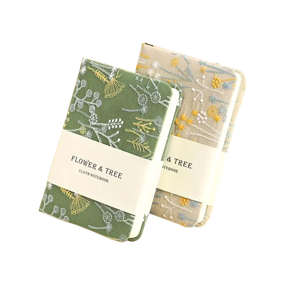 Promotion Vintage Linen Flower Embroidery Fabric Cover A6 Small Pocket Book Portable Hardcover Diary Journal Notebook