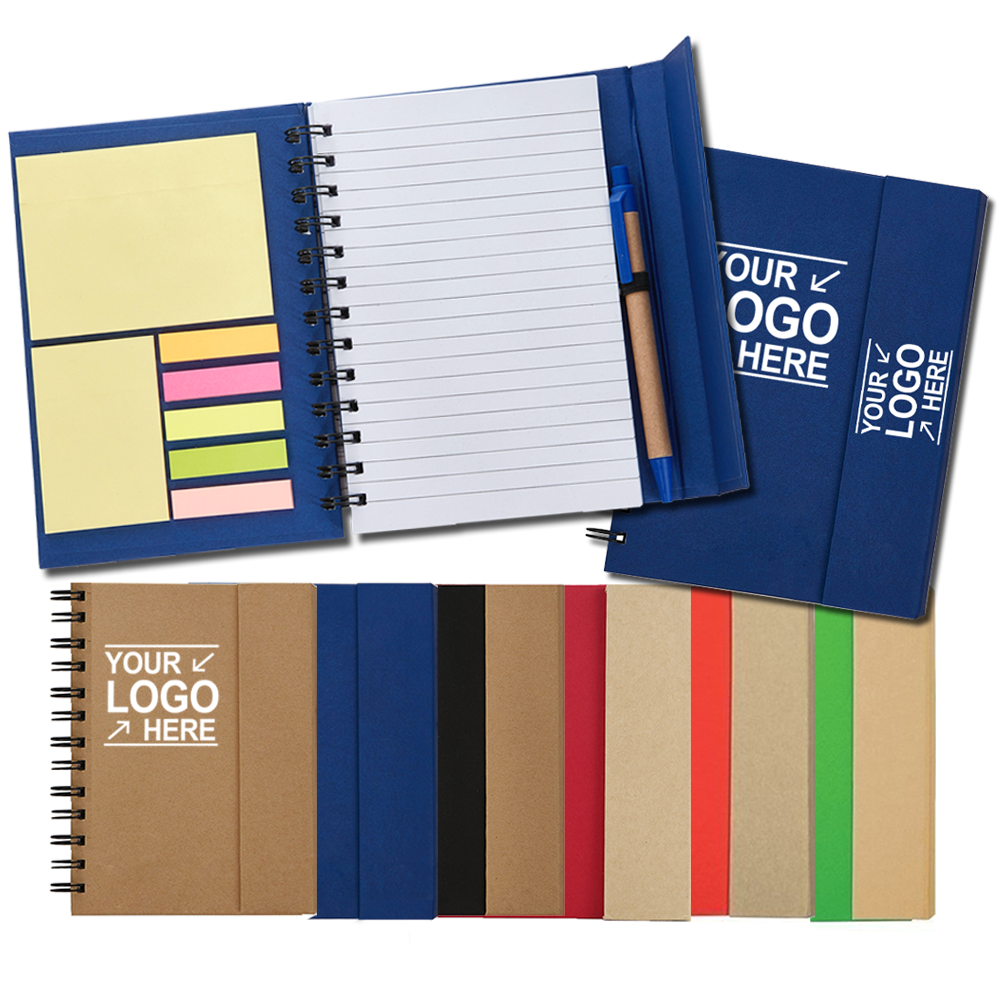 Hot Sale Custom Notebook With Pen and Sticky Notes for Students Softcover Notepad Set
