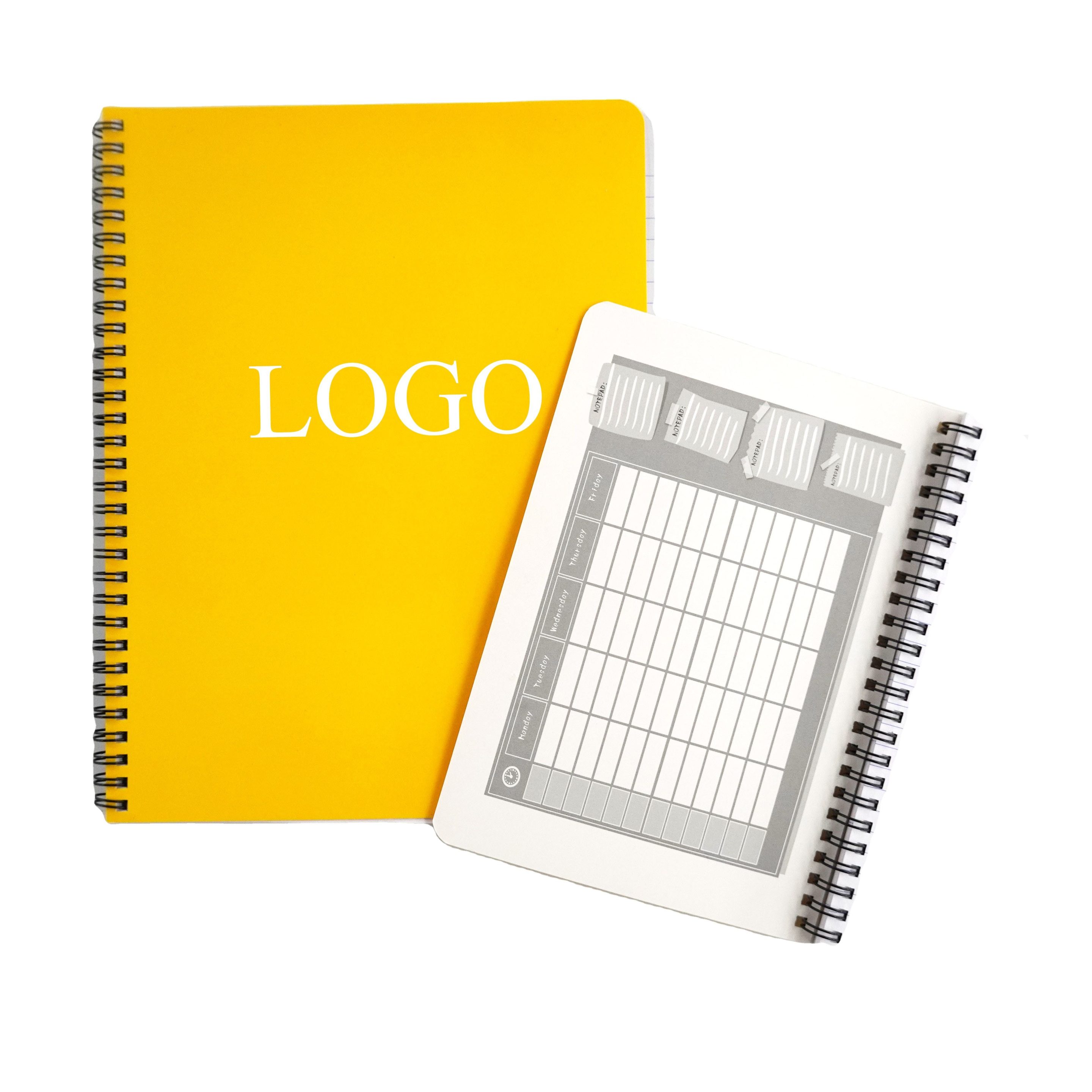 Wholesale Custom Logo A5 Spiral Planner Notebook 100 Inner Sheets Colored Paper Fabric Cover School Notebooks Student Gift