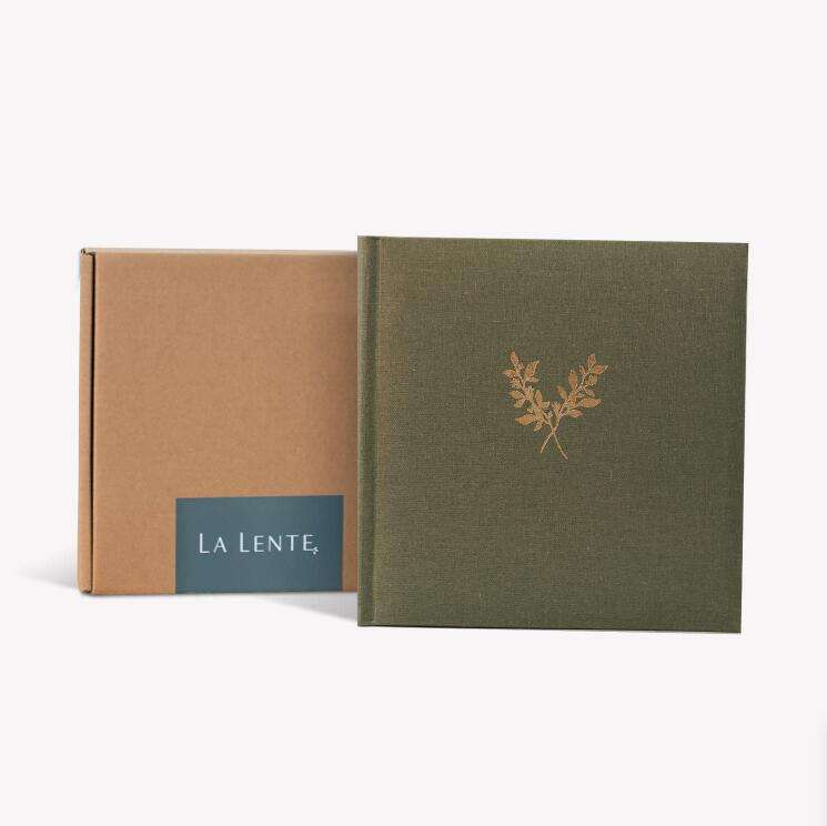 Custom A4 Hardcover Square Linen Fabric Cover Composition Notebook Brown Blank Childhood Birthday Memory Planner Journals