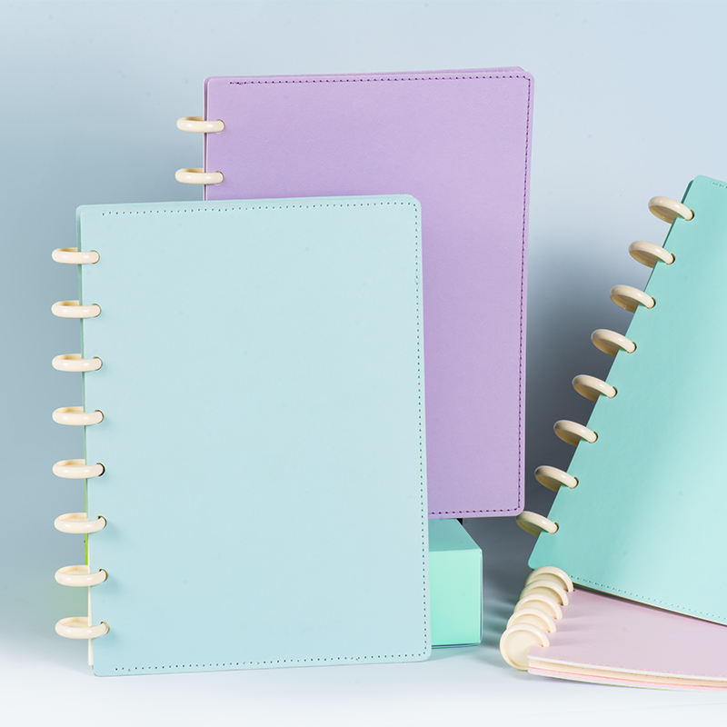 High Quality Customized Disc Bound Pu Financial Agenda Notebook Income and Expense Tracker Planner Leather Budget Planner