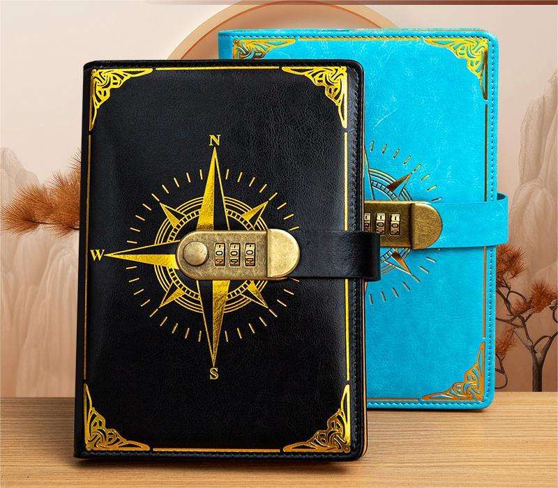 Wholesale A5 Lock Notebook Planner Custom Manifestation Heart-Shaped Leather Cover Diary with Key Loose Leaf Hardcover Style