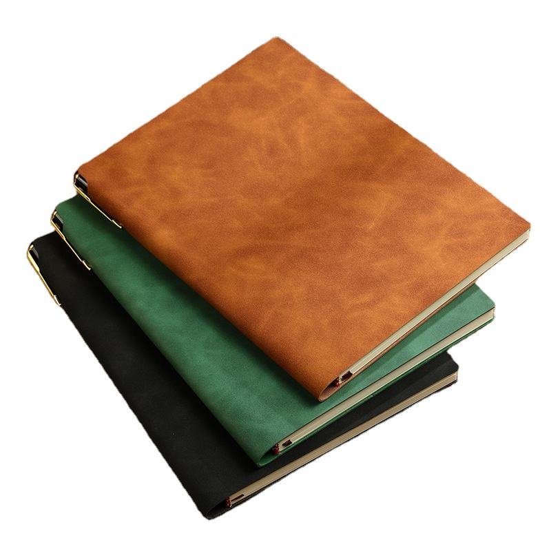 Custom logo A4 A5 A6 A7 Soft Cover Recyclable PU Leather 50 Sheets Dotted Page Student Exercise Journal Notebook