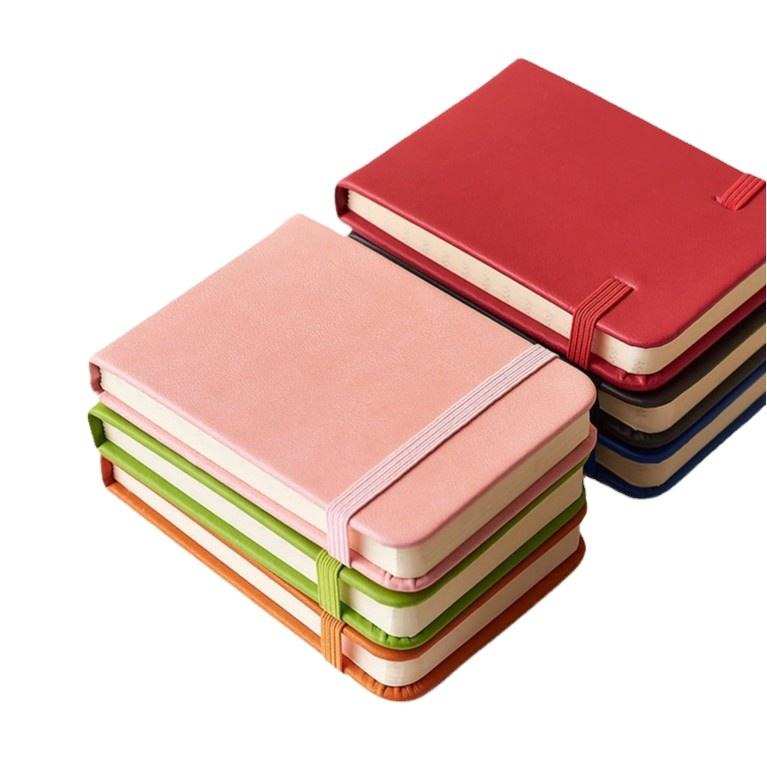 Custom Logo Portable Mini Gift Leather Notepad A7 Pocket Notebook Hardcover Journal Notebook with Tear Line