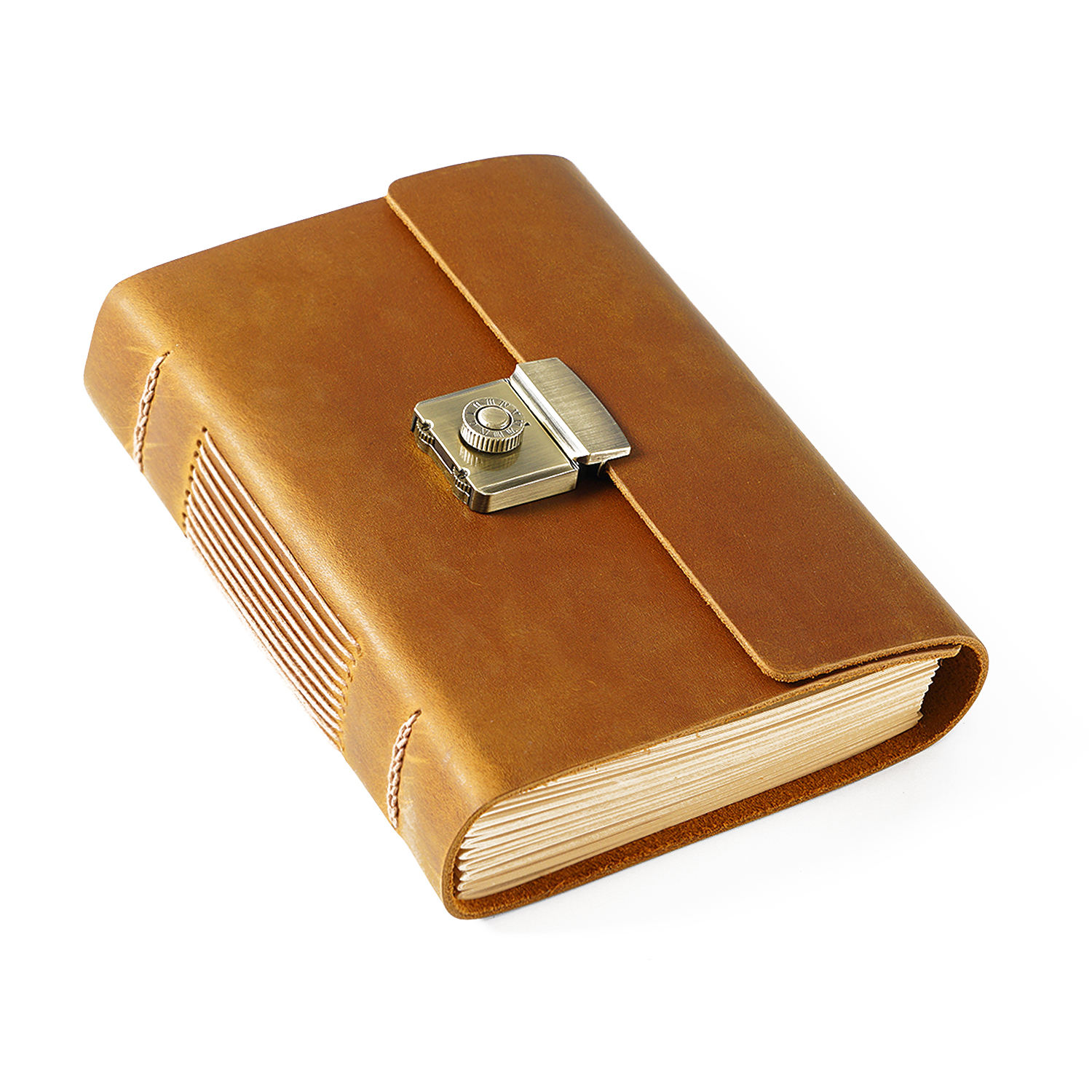 Custom Pu Leather Travel Journal Diary Personal Writing Notebooks Daily Business Planner Notepad With Combination Lock