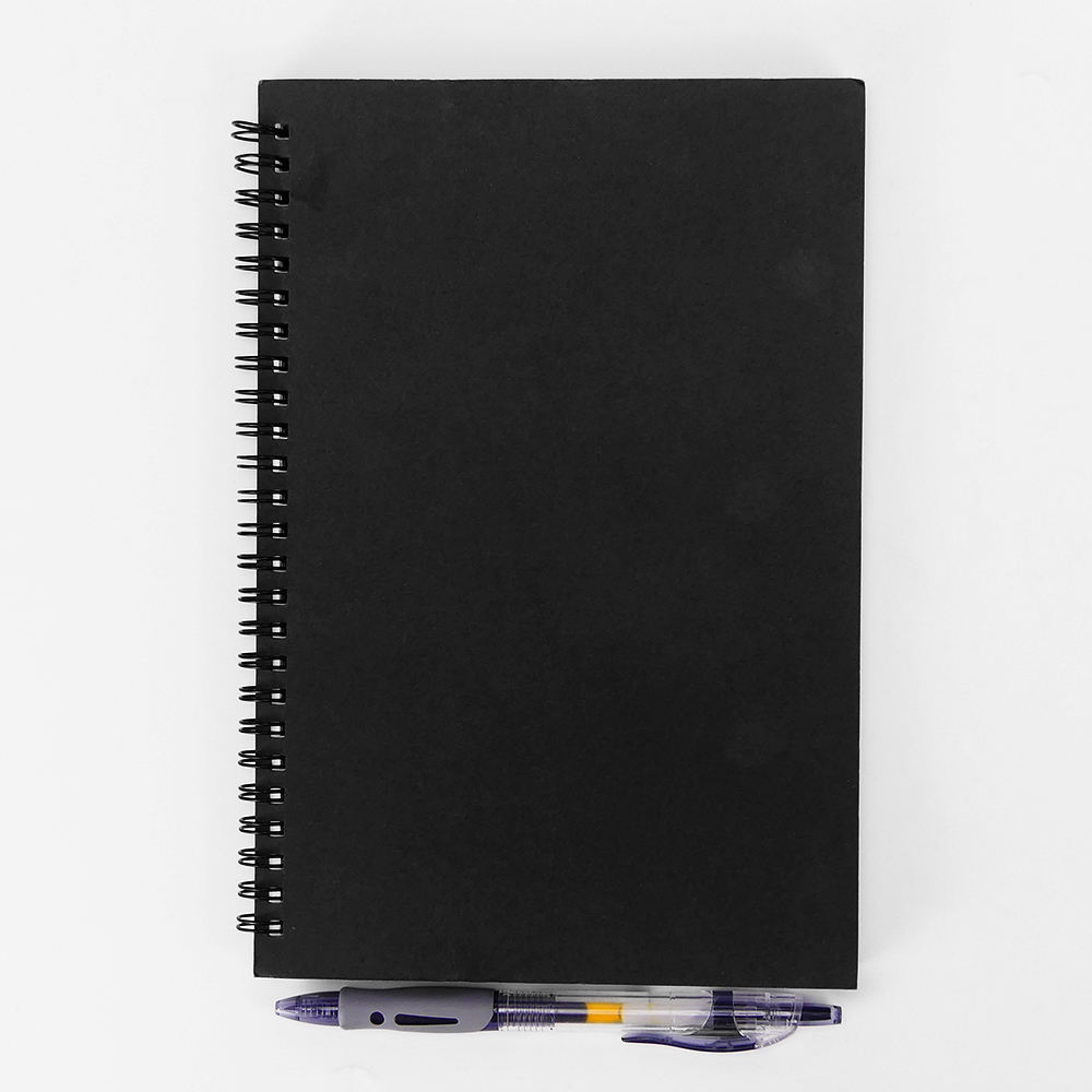 Hot-Sale A4 Simple Spiral Notebook Durable PP Cover Lightweight for Student Office & Meeting Use in Black Color