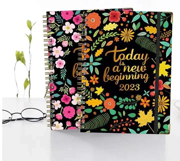 Low Moq Fully Customized Spiral Hardcover Planner With Divider 2025 Academic Planner Gratitude Journal Agenda Notebook