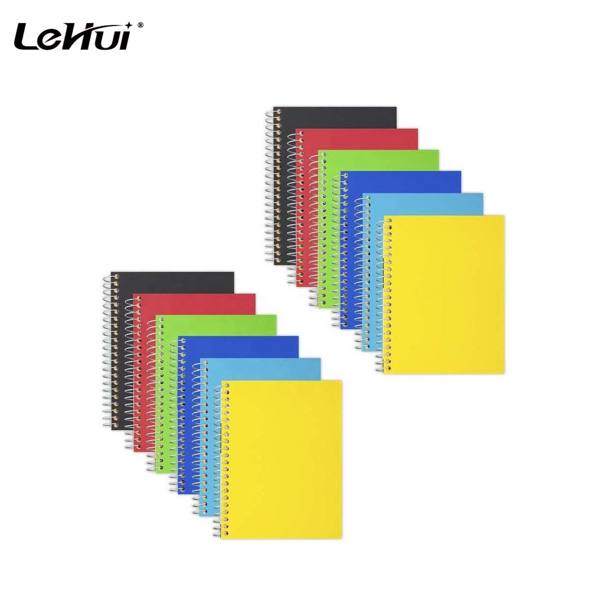 2023 Popular 12 Pack 100 Sheets 1 Subject College Ruled Paper 7" X 5" Personal Size Spiral Notebooks With Assorted Colors