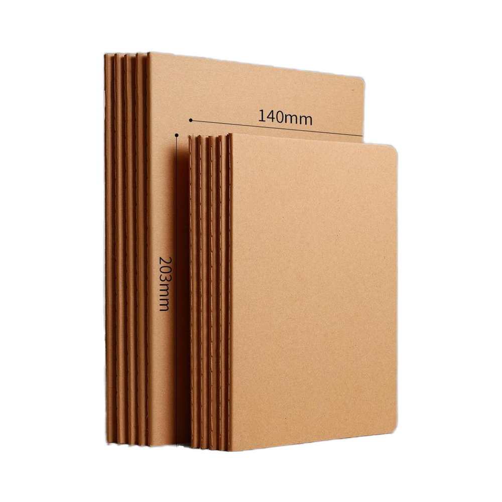Custom Print logo Hardcover Perfect Bound A5 Brown Vintage Leather Cover Notebook