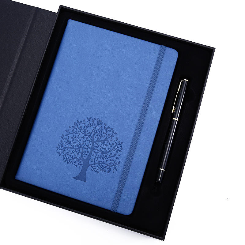 Full Horizontal Soft Portable A5/A6 Leather Notebook 100 Inner Pages Printed Style English Diary Stock Supply Includes Pen Gift