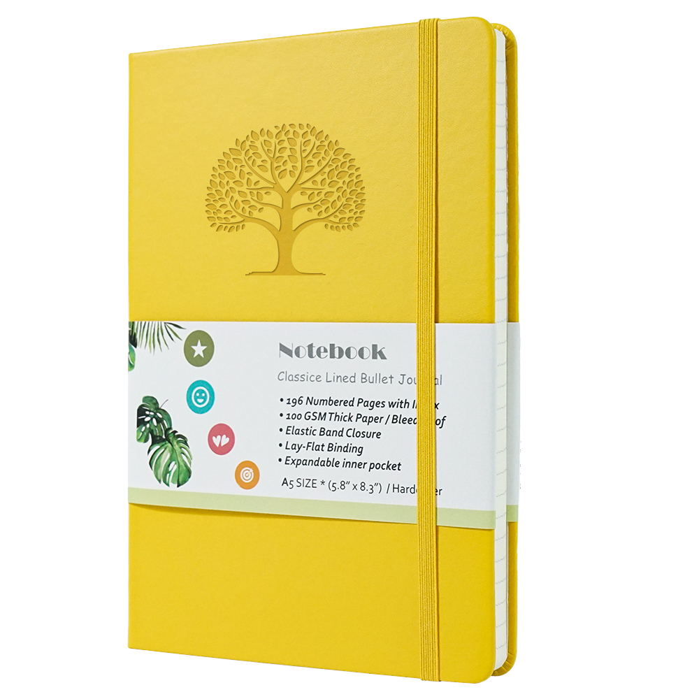 Yalong Customizable New Style School/Office Supplies A5 Cute Leather Letter Print Notebook
