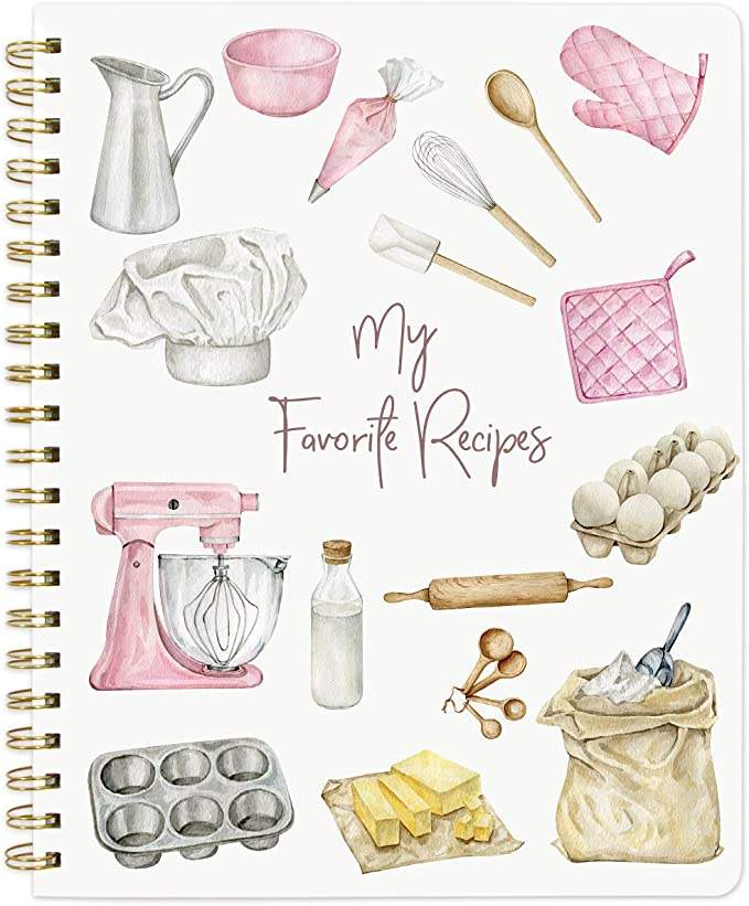 Recipe Notebook Blank Cookbook Recipe Binder 8.5" X 11" Blank Recipe to Write in for Mother's Day Gift Good Counter Book