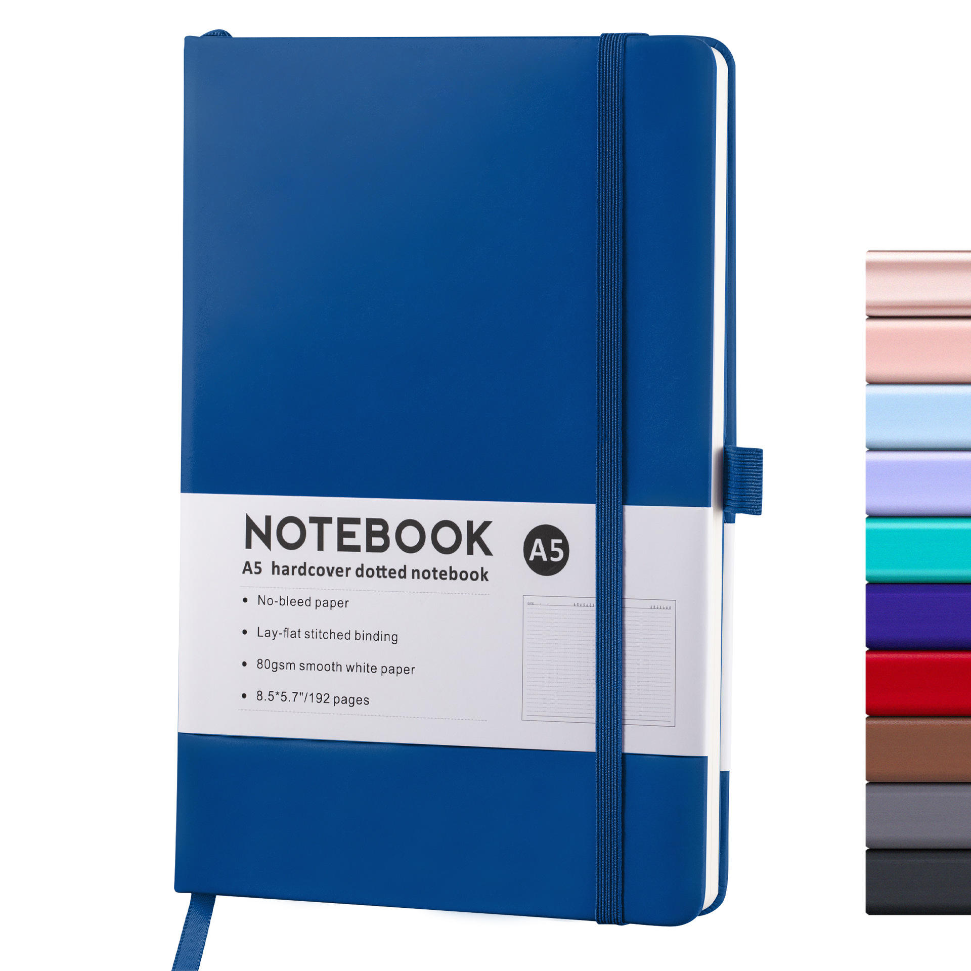 Wholesale Custom A6 A5 Journal With Elastic Strap Diary Notebook Printed Brand Logo Notepad Note Book PU Leather Notebook