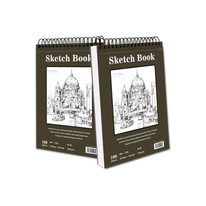 9 X12 Inch Sketchbook Thickened 200 Pages Spiral Sketchbook Children's Art Painting Blank Paper Drawing Book