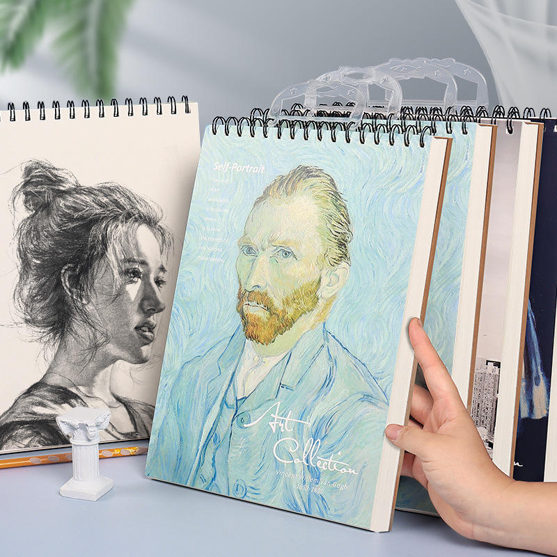 Van Gogh Watercolor Sketch Books for Drawing Art Student Kids Painting Notebooks Spiral Sketchbooks