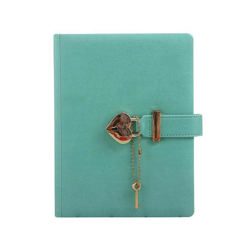 Chinese Manufacturer Online Supply B6 Heart Lock Notebook Pu Leather Cover with a Key for Couples Gift