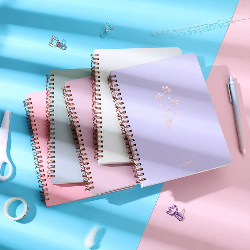 2025 2026 Custom Printed PU Leather Disc Bound Journal Notebook With Stickers