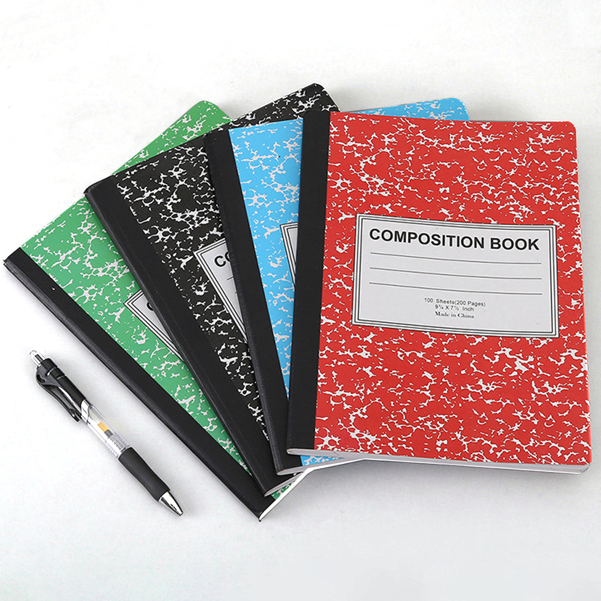 School Supply Composition Book Student Writing Journal Lined Paper Marble Notebook B5 200pages Exercise Book for Kids Student