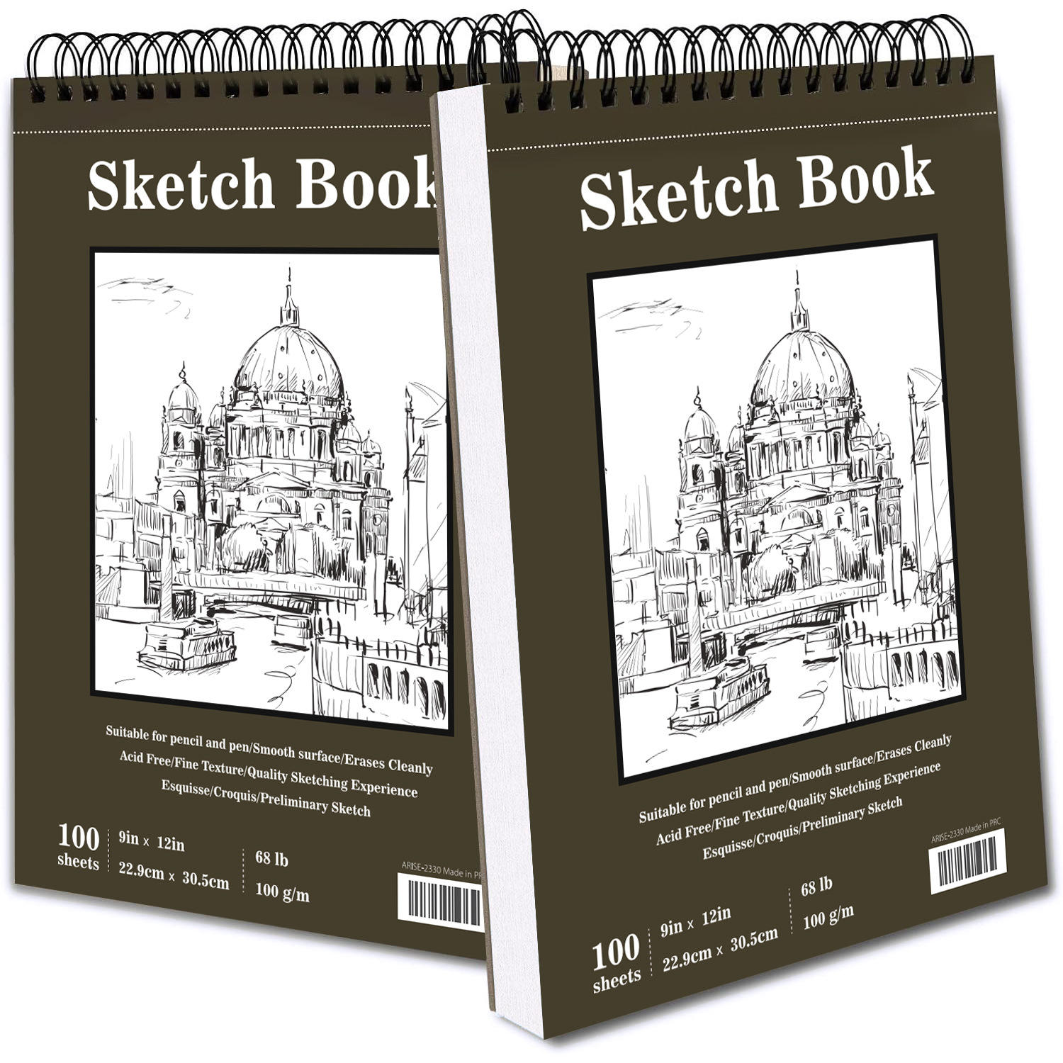 Joytop Wholesale 8K A4 16K Marker 50 Sheets 130g Custom Black Twin Spiral Hardcover Sketchbook for Drawing